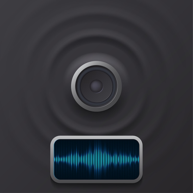 Vector altavoz de audio con ondas de sonido eps 10