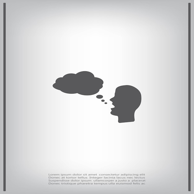 Altavoz avatar noticias chat símbolo de soporte ilustración vectorial en un fondo gris Eps 10