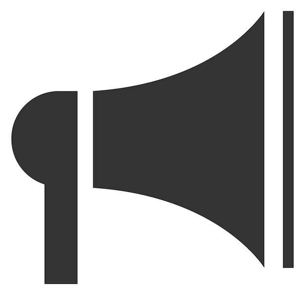 Altavoz icono negro Símbolo de megáfono Dispositivo de sonido