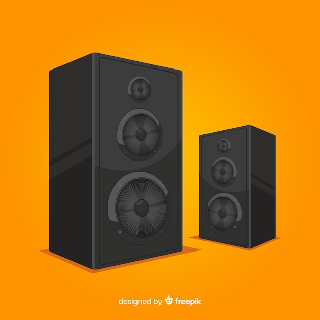 Vector altavoz para música diseño plano