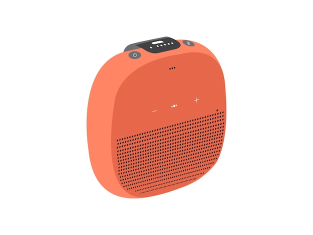 Un altavoz naranja con la palabra nuvo