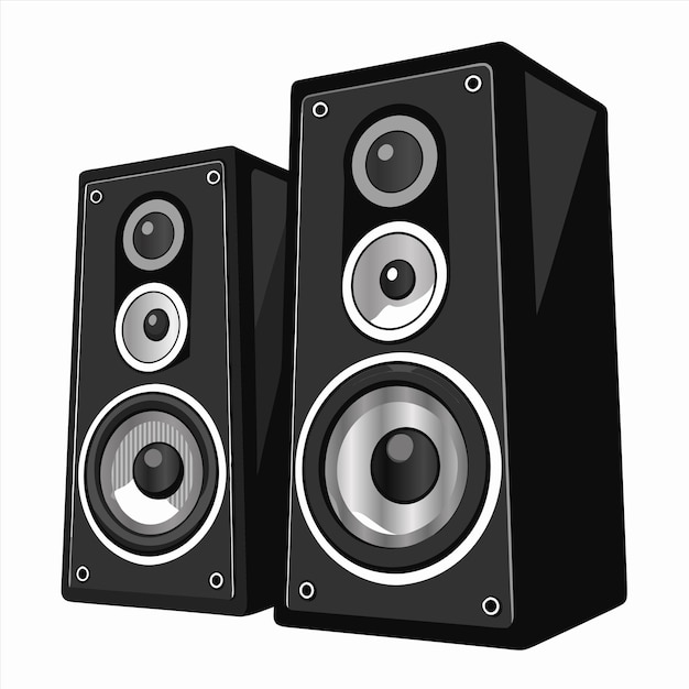 un altavoz negro con un fondo blanco que dice quot altavoz quot