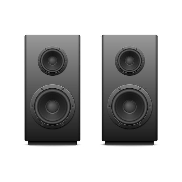 altavoz o subwoofer aislado en fondo blancod Ilustración vectorial