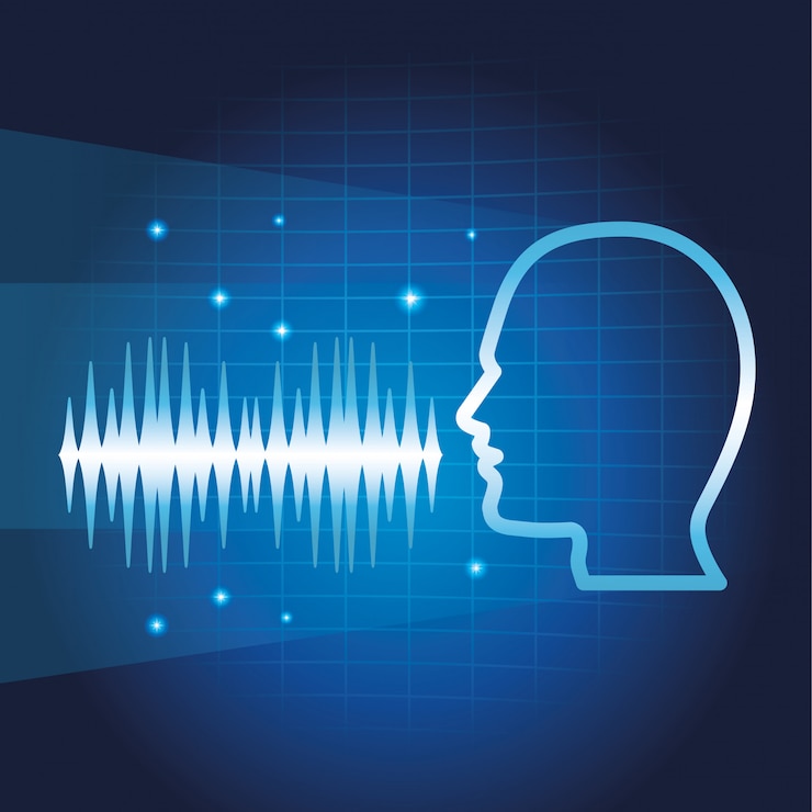 Vector altavoz de reconocimiento de voz de smartphone