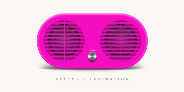 Vector un altavoz rosa con una bola plateada en el frente.