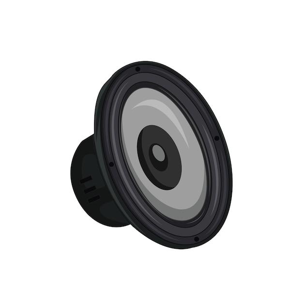Altavoz de sonido estéreo aislado sobre fondo blanco.