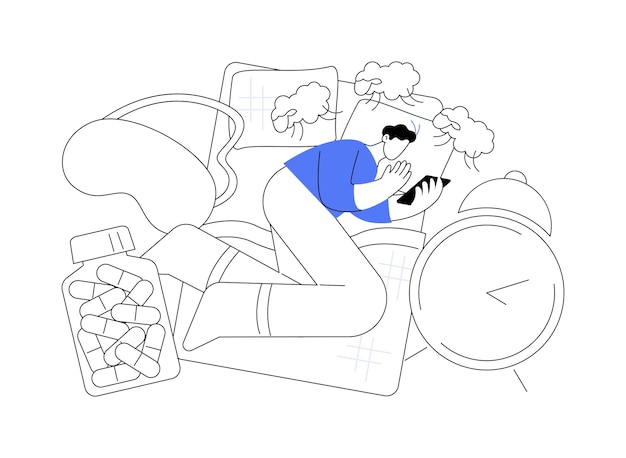 Alteraciones del sueño concepto abstracto ilustración vectorial