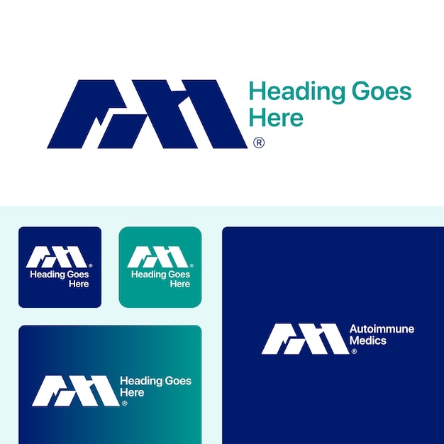 AM Diseño de la letra inicial del logotipo AM diseño del logotipo Forma moderna Diseño del logotipo