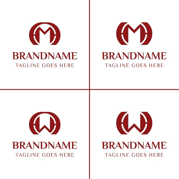 AM Letras HM AW HW Monograma Logotipo para cualquier negocio o identidad con las iniciales AM MA HM MH AW WA HW WH