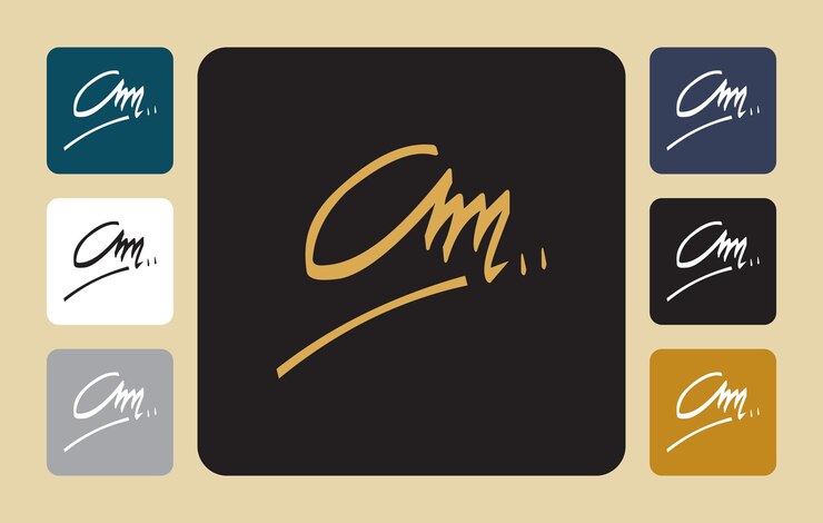 Am A m letra inicial Am escritura a mano inicial plantilla de logotipo de firma vector hand lettering para diseños o para identidad
