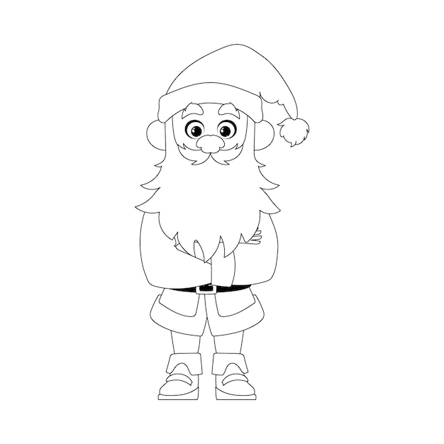 El amable y dulce Papá Noel, el personaje principal de las vacaciones de Año Nuevo, estilo para colorear.
