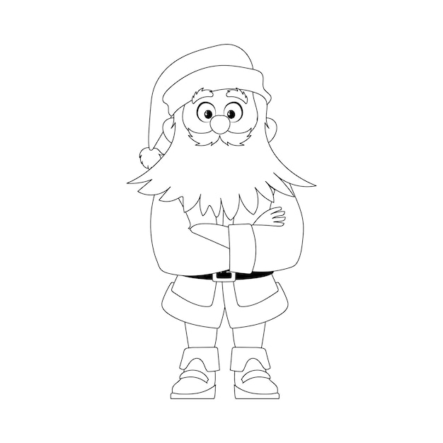 El amable y dulce Papá Noel, el personaje principal de las vacaciones de Año Nuevo, estilo para colorear.