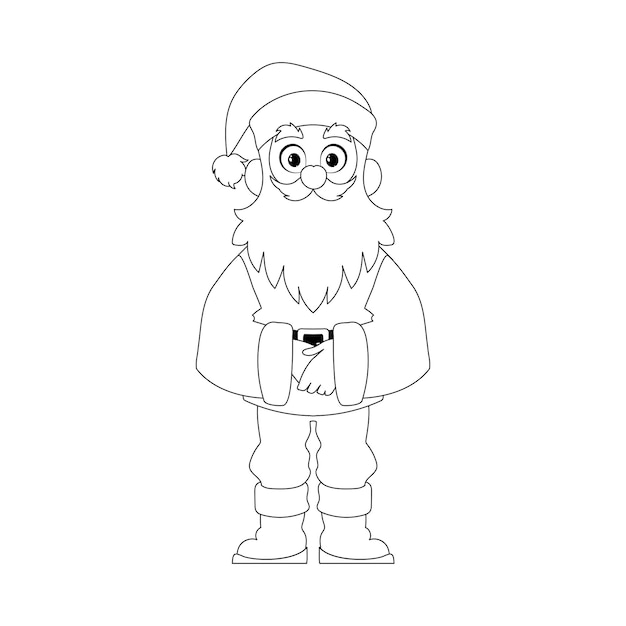El amable y dulce Papá Noel, el personaje principal de las vacaciones de Año Nuevo, estilo para colorear.