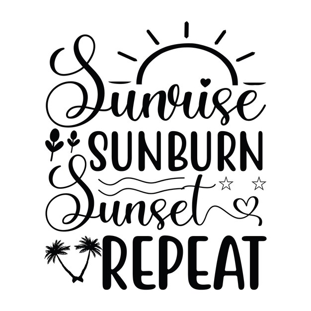 amanecer y atardecer repiten el diseño de la camiseta SVG