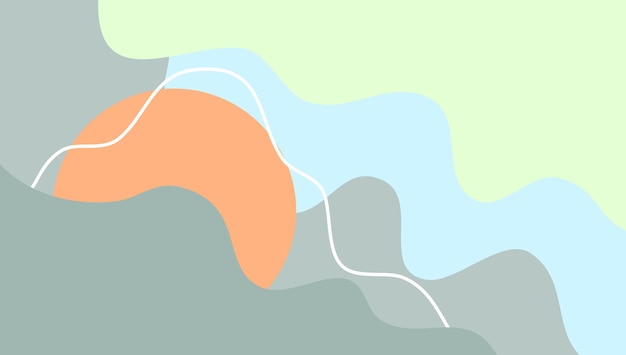 El amanecer sobre las montañas con un fondo de gradiente azul pastel ondulado
