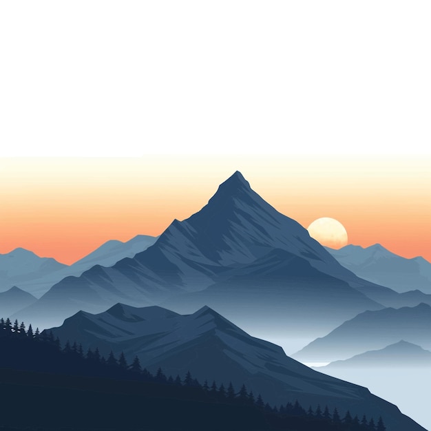 El amanecer sobre el pico 21 de la montaña