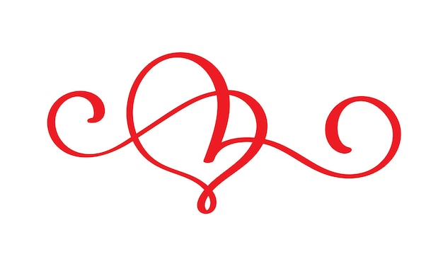 Los amantes del corazón rojo florecen caligrafía vectorial hecha a mano decoración para tarjeta de felicitación para superposiciones de fotos de taza del día de san valentín