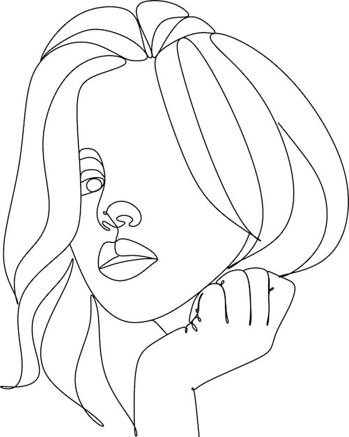 Amantes lineales Rostros de hombre y mujer en estilo minimalista Una línea continua dibujando dos logotipos humanos cou