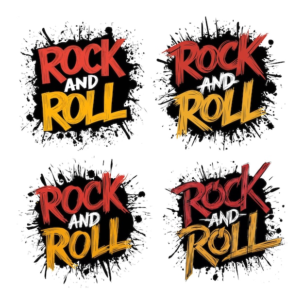 Los amantes de la música sueñan con el diseño de la camiseta Grungy ROCK AND ROLL
