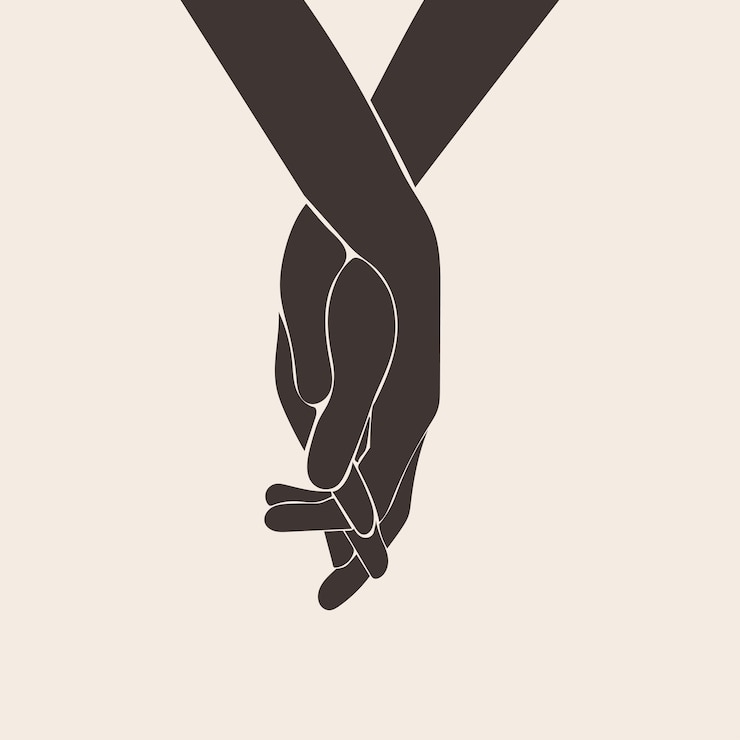 Vector los amantes de la pareja mano cartel minimalista boho icono.