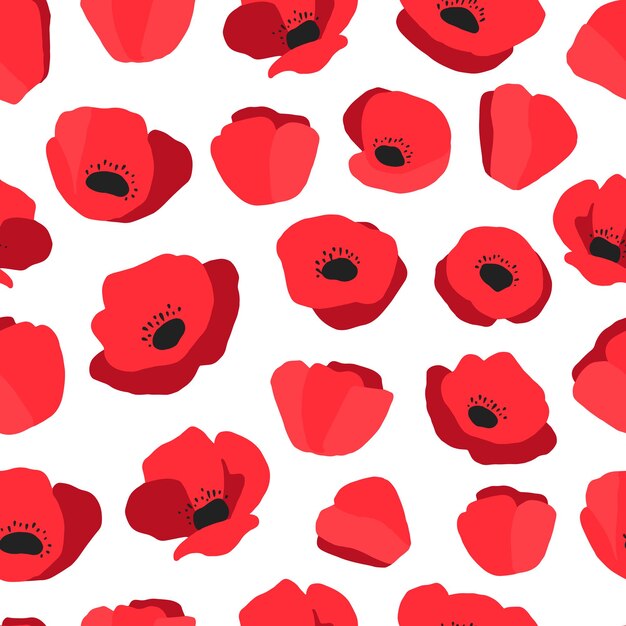 Amapolas rojas aromáticas de patrones sin fisuras