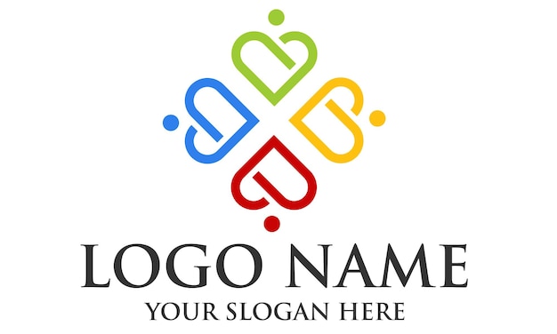 Amar y conocer el logotipo de la gente de la comunidad para la empresa comercial
