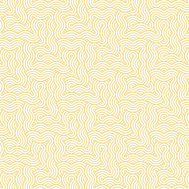 Amarillo abstracto geométrico japonés círculos superpuestos líneas y patrones de ondas