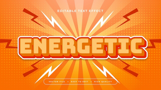 Amarillo rojo y naranja energético estilo de fuente de efecto de texto 3D editable