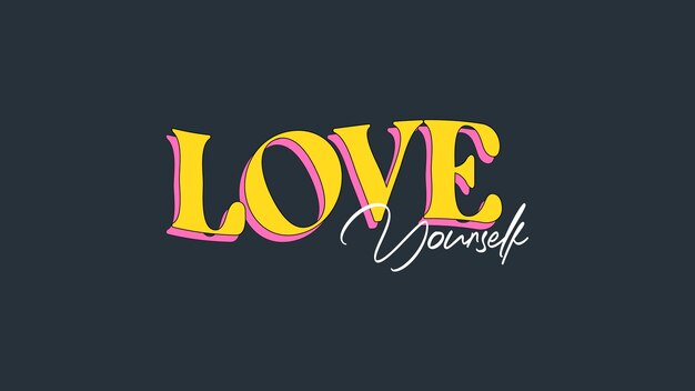 Amarse a sí mismo Cita texto tipografía plantilla de publicación de Instagram concepto de amor propio