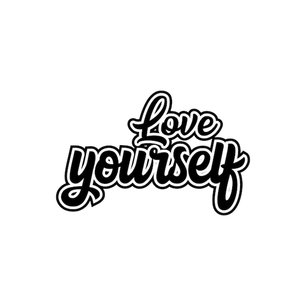 Amarse a sí mismo tipografía motivacional citas positivas diseño vectorial