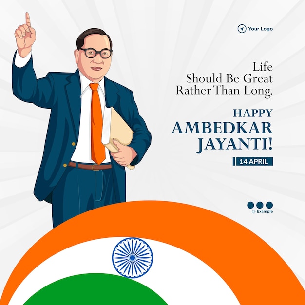 Ambedkar Jayanti estandarte de la bandera del festival indio