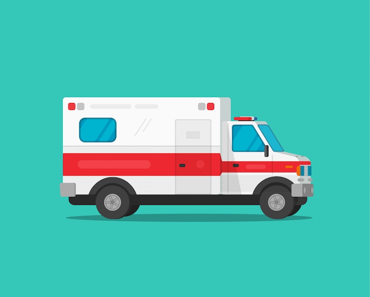 Vector ambulancia automóvil de emergencia o automóvil médico