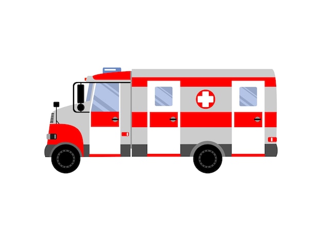 Ambulancia y coche de emergencia Diseño colorido aislado ilustración vectorial