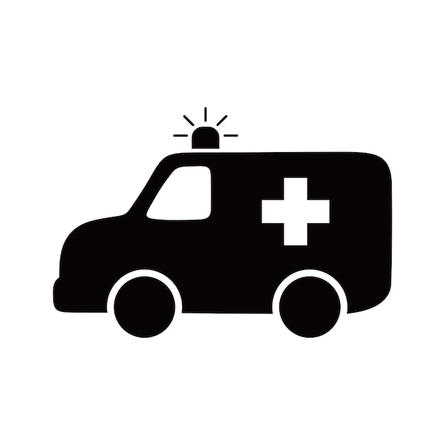 Vector ambulancia coche icono diseño transporte de emergencia señal y símbolo