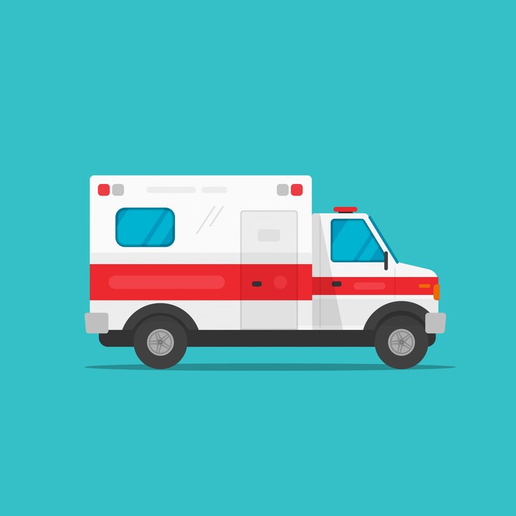 Vector ambulancia de emergencia automóvil automóvil o vehículo médico