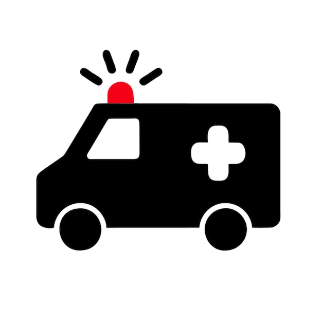ambulancia con el icono de las sirenas