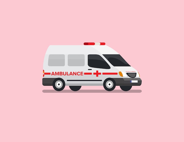 Ambulancia van flat vector