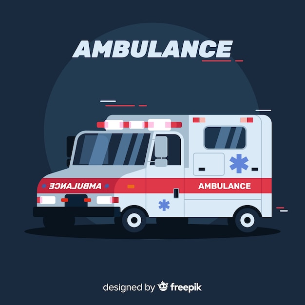 Ambulanza en estilo plano