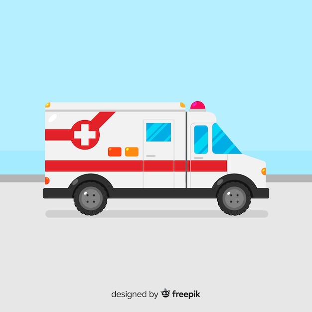 Ambulanza en estilo plano