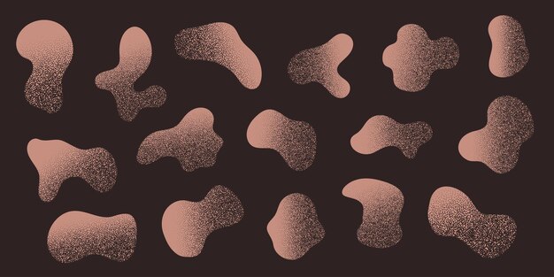 Ameba blob textura arenosa forma abstracta orgánica formas amorfas líquidas colección de manchas fluidas