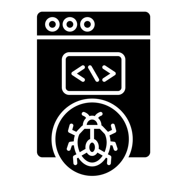 Amenaza a la seguridad Glyph Ilustración negra sólida