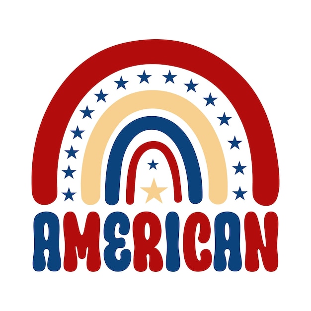 América y el 4 de julio Retro archivo de diseño SVG descarga digital