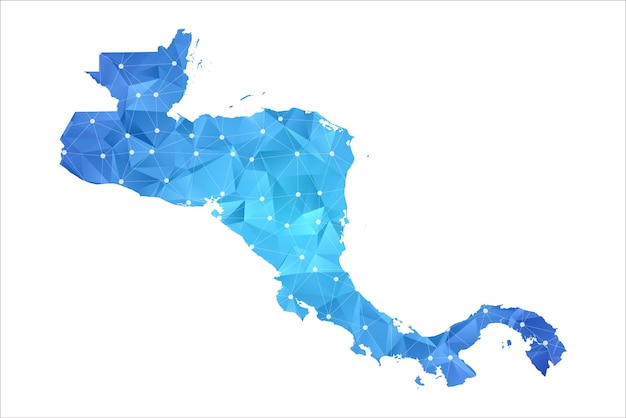 América central mapa línea puntos poligonal abstracto geométrico.