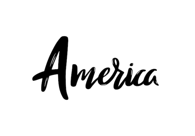 América Letras nombre manuscrito del continente plantilla de diseño vectorial