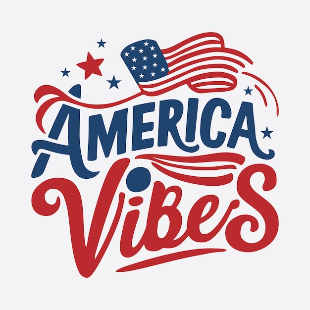 América vibra el 4 de julio vector de diseño de camisetas