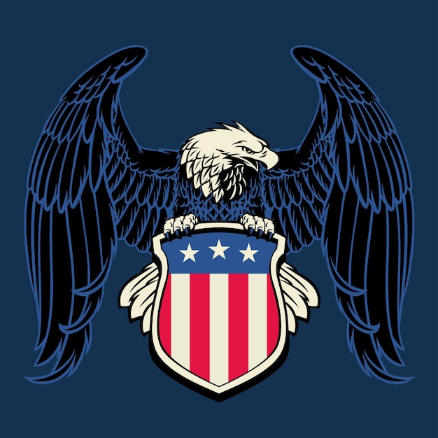 American Eagle posado en la insignia