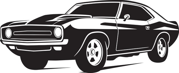 American Muscle Car Vector Black Logo Icon Diseño Poder y rendimiento Muscular American Car Logo