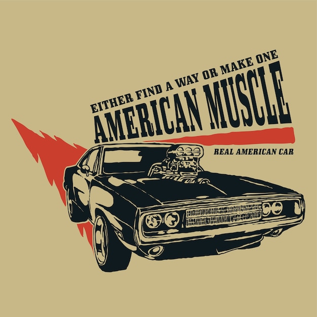 Vector american musle car