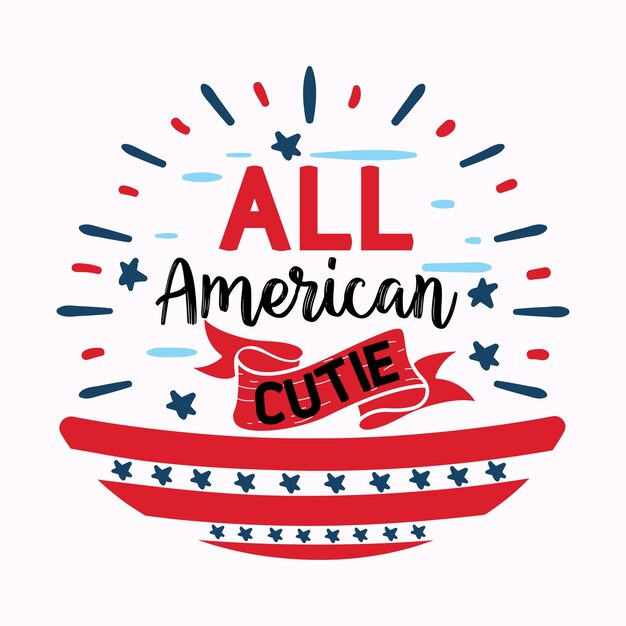 Americano 4 de julio SVG Clipart