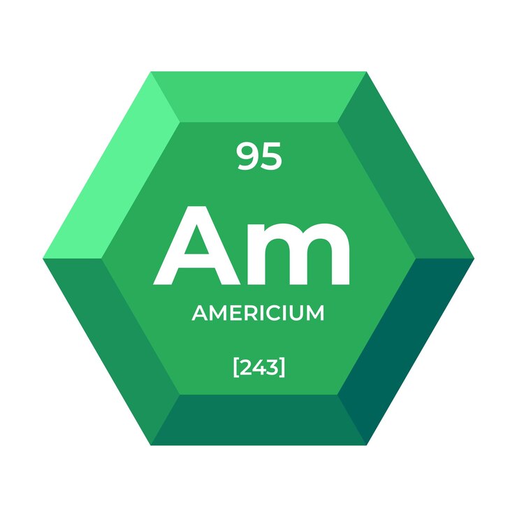 Vector el americio es el elemento químico número 95 del grupo actínido.